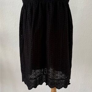 Elegant Black Eyelet Skirt